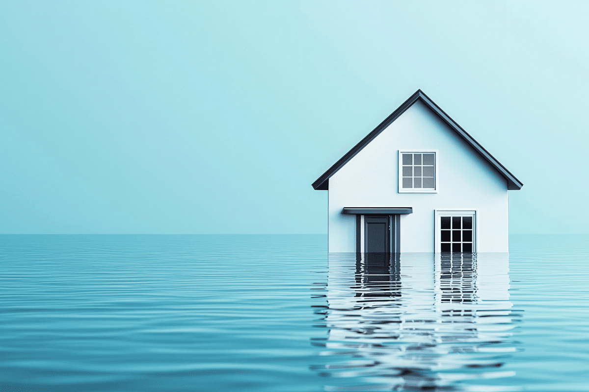 Graphic of home in rising water