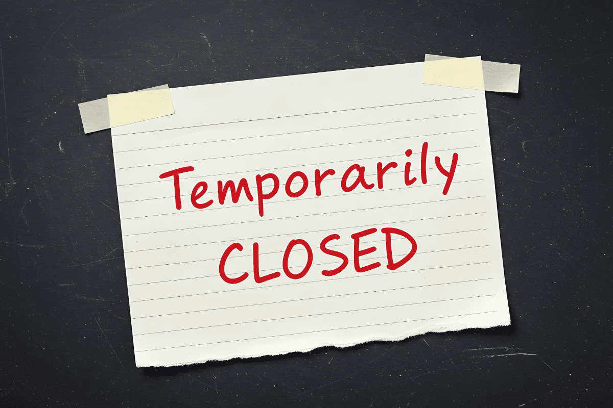 Temporarily closed sign
