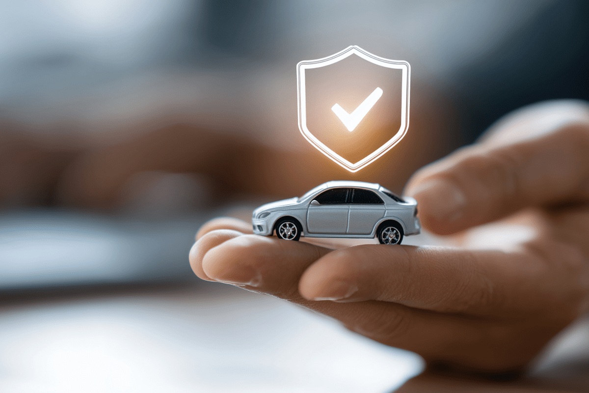 Had holding toy car with graphic check mark